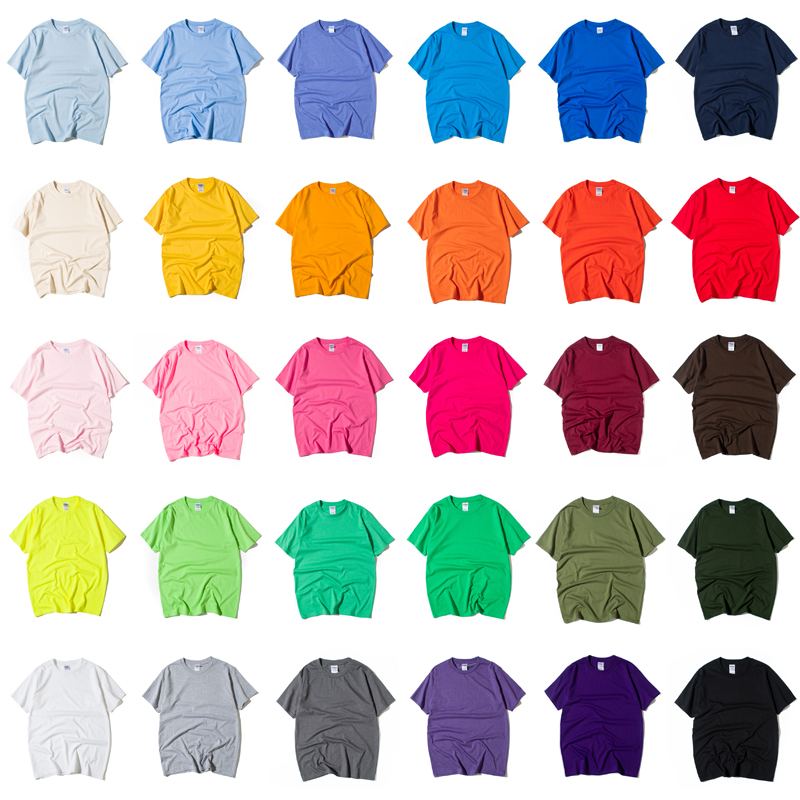 纯棉糖果纯色t恤短袖男士tshirt春夏新款日系简约男打底衫圆领tee