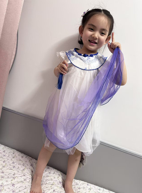 宝儿w国风连衣裙公主裙网纱裙清新可爱，同款红色，0917