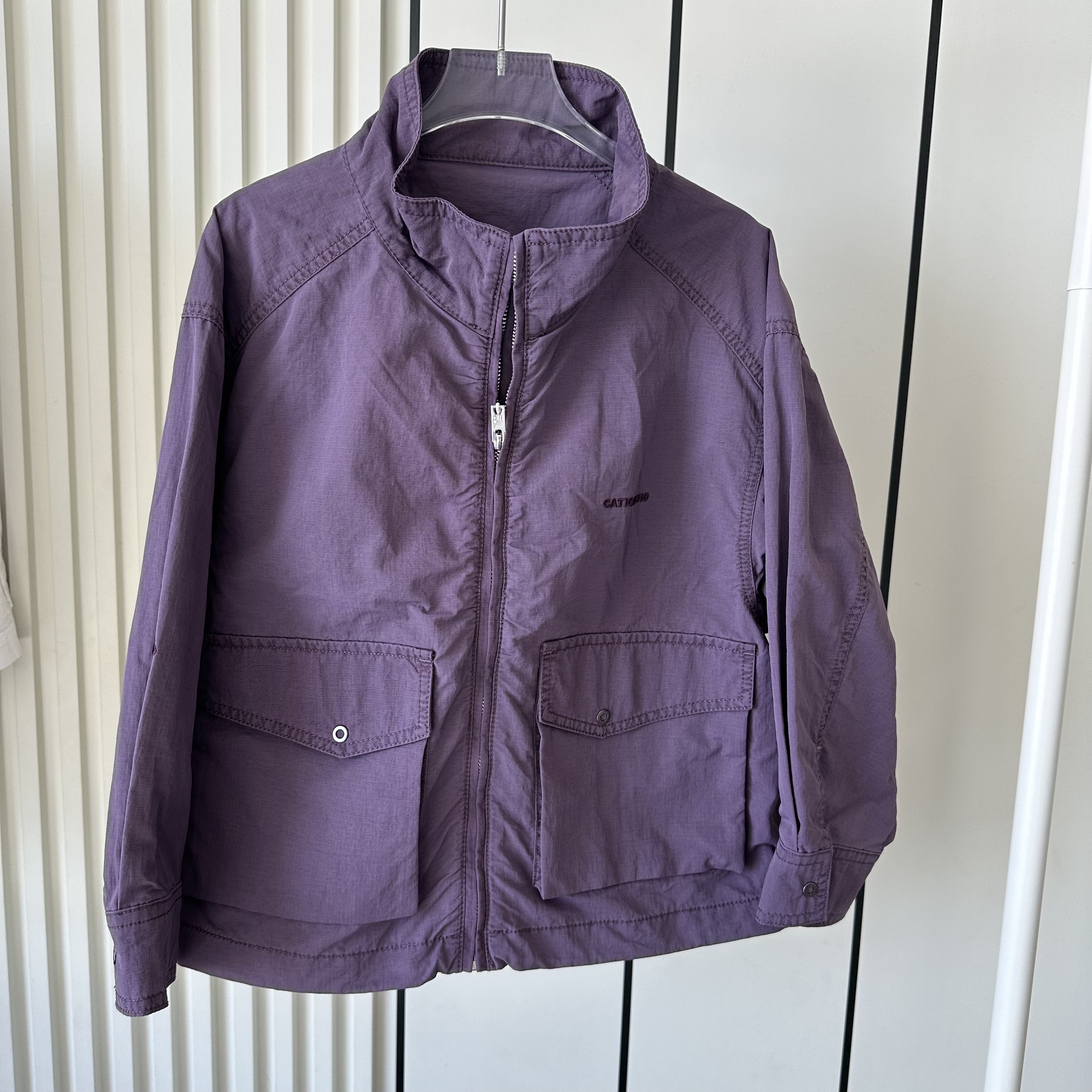 新品 25年柏家HO 暗紫拉链外套 1056 正码正拍