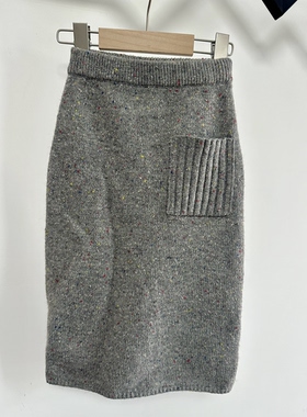 【清，不退不换】越Ye亚麻灰色针织半裙592415