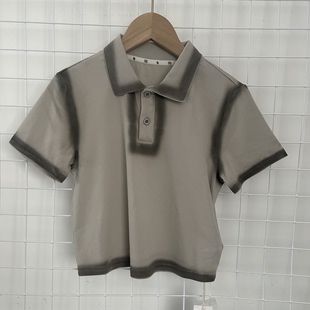 25年Fa语剪吊牌女宝灰色短袖polo，辣妹款，男宝加码数也可穿0413
