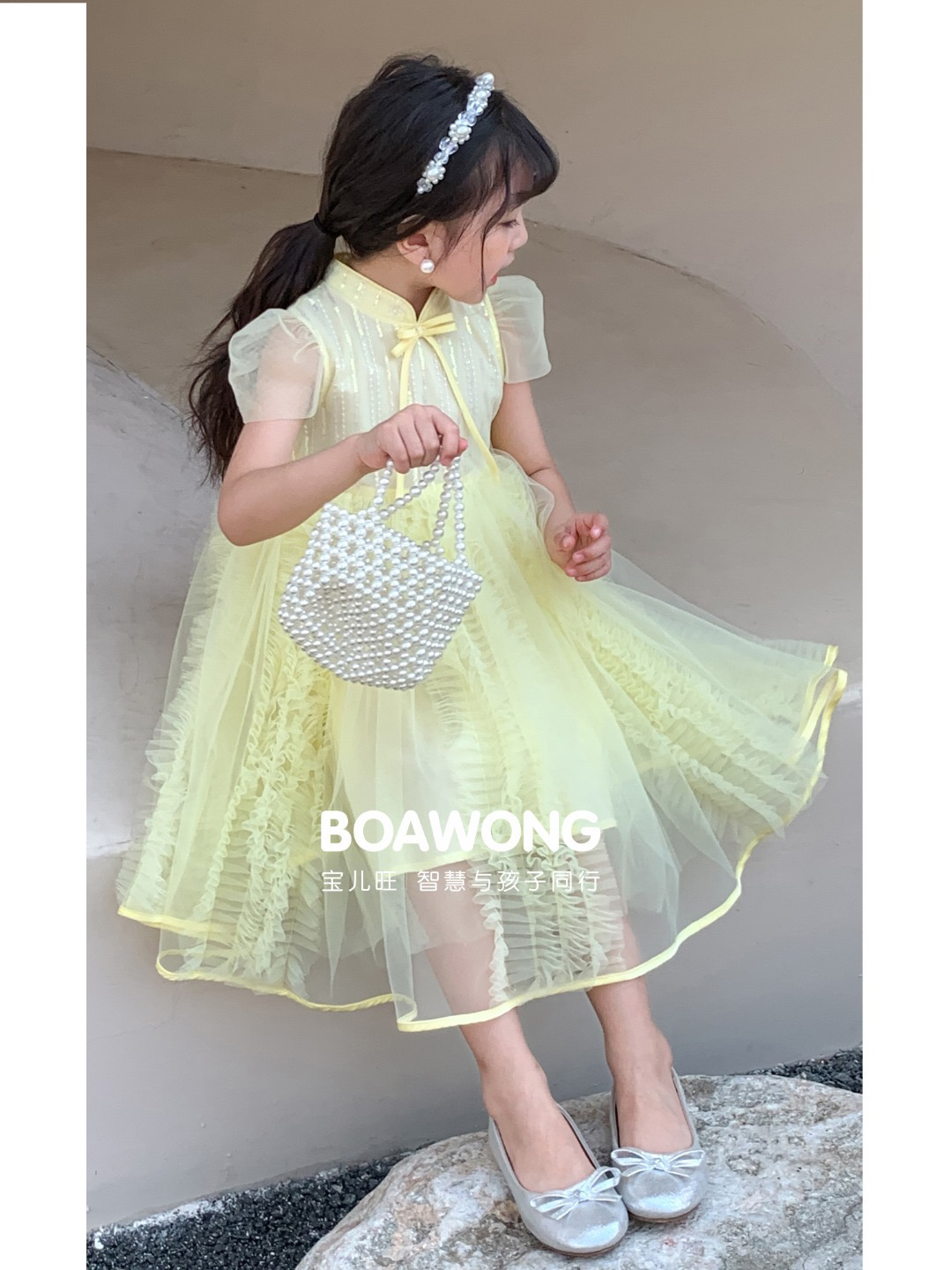 宝儿w水晶系列公主裙网纱裙生日礼服裙，偏小， 0932