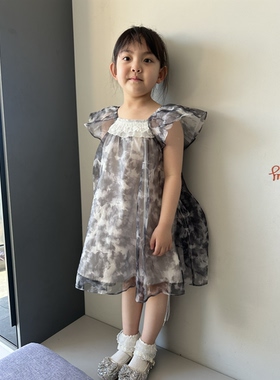 【特】宝儿w灰色晕染连衣裙，轻薄款，同款蓝色，0939