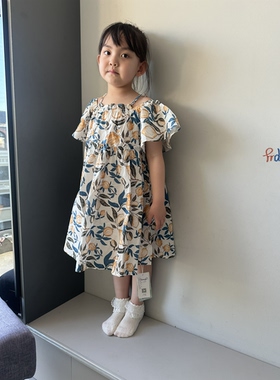 【特】B蓝色满印连衣裙，棉布连衣裙，宽松版型同款绿色0639