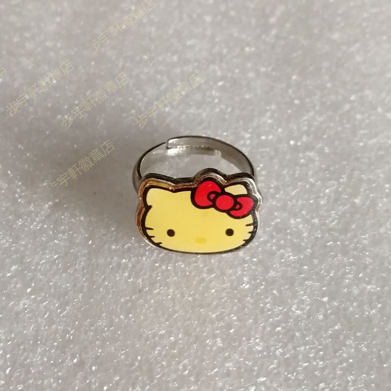 可爱HELLO KITTY 猫头金属女童玩具戒子 公主指环介子 小女孩饰品
