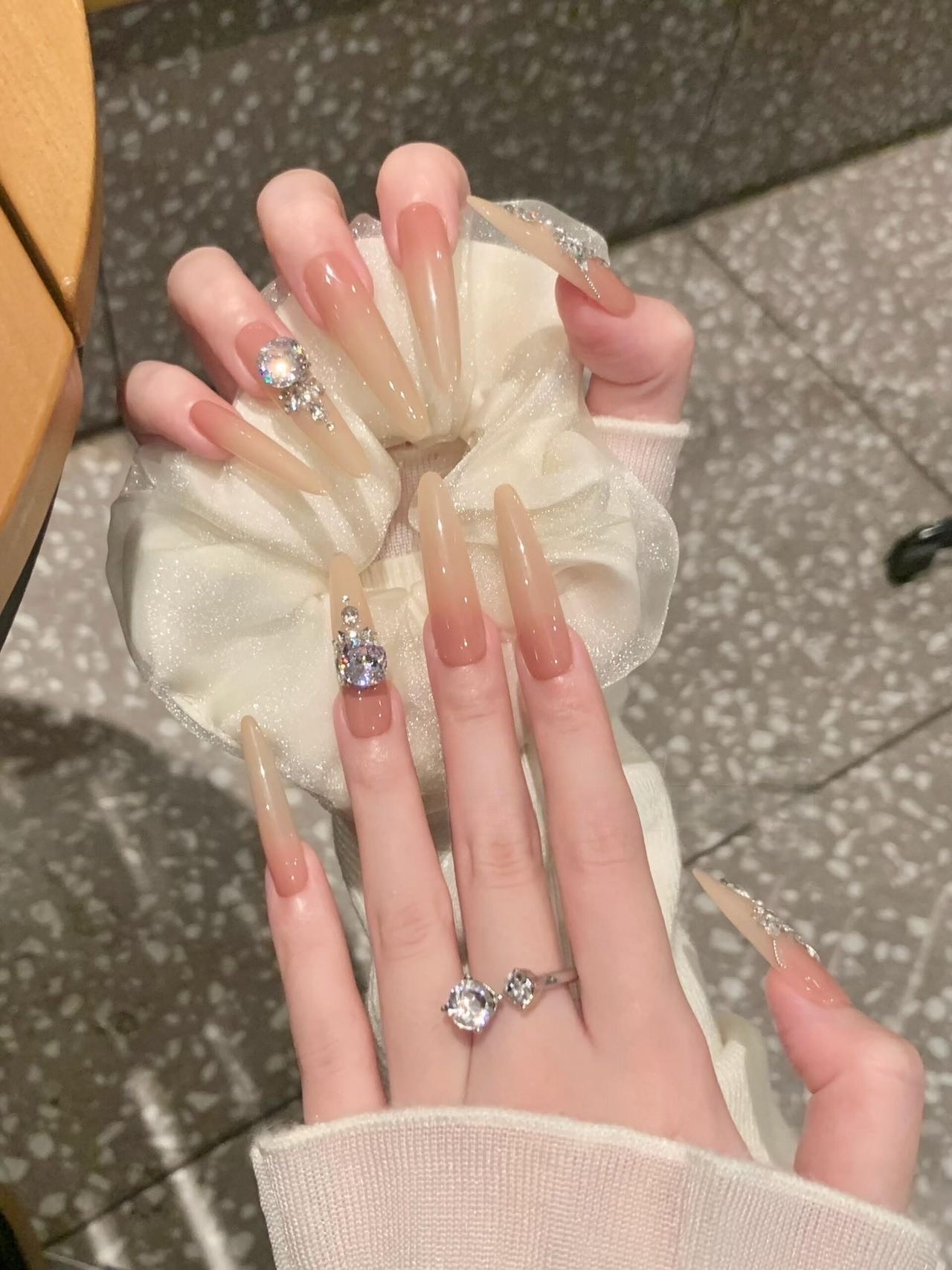 嬛嬛冰透裸色美甲高级渐变不透本甲星锆贴钻纯欲显白手工穿戴甲片,彩妆/香水/美妆工具,穿戴甲/甲片,淘宝优惠券,粉丝福利购,淘宝优惠卷