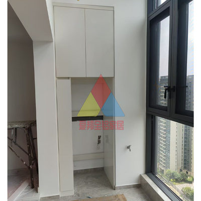 东莞定做防水防晒铝合金石英石一体盆洗衣烘干双机储物置物阳台柜