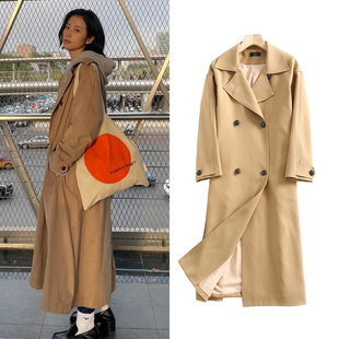 我在他乡挺好的周雨彤乔夕辰同款韩版宽松中长款过膝风衣外套女秋