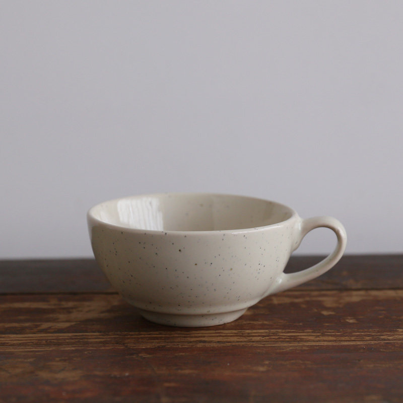 陶瓷咖啡杯红茶杯奶白色芝麻釉