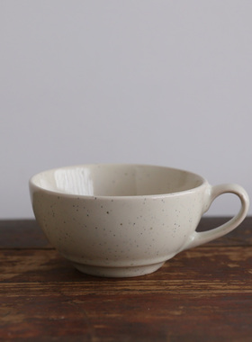 外贸原单出口奶白色黑点复古陶瓷咖啡杯红茶杯子容量200ML