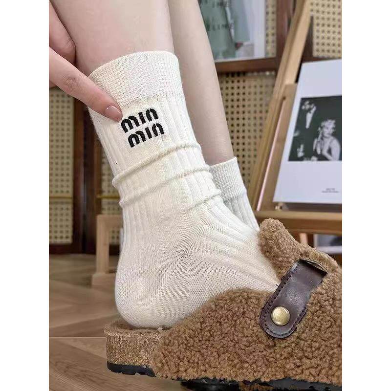 日本进口高端miu风个性堆堆袜女