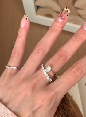 满天星排钻金属戒指女轻奢设计感个性时尚气质潮流百搭指环戒子