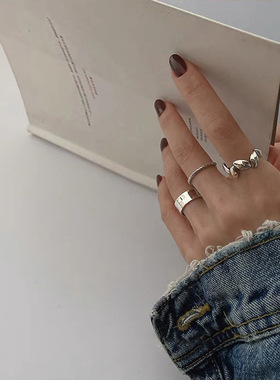 冷淡风复古金属开口戒指套装女韩国个性简约百搭气质时尚指环戒子