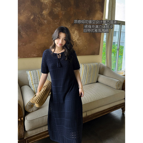 安妮森林莱赛尔亚麻仙气毛线裙