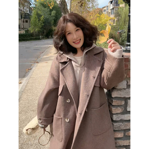 【奶咖芝芝】安妮森林  咖啡设计师范儿品味感手工双面呢大衣外套