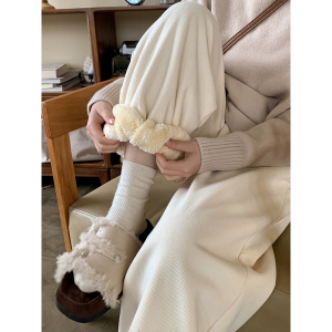休闲束脚裤冬厚绒复合安妮森林新款藏肉显瘦修饰腿型宽松软糯裤女