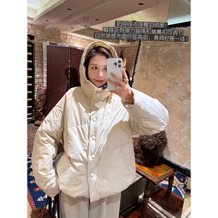 小泡芙90白鹅绒防泼防静电不规则绗线重工羽绒服保暖外套安妮森林