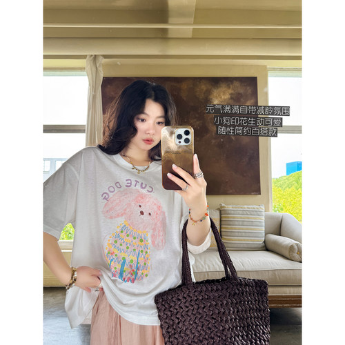 安妮森林宽松简约印花T恤
