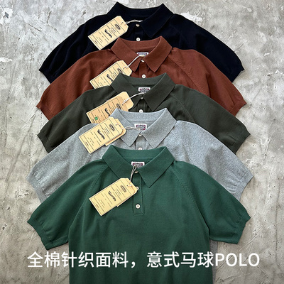 意式马球纯棉针织polo衫短袖