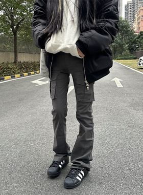 站在雾里cleanfit巨显瘦微喇长裤CargoPants口袋工装机能vibe裤