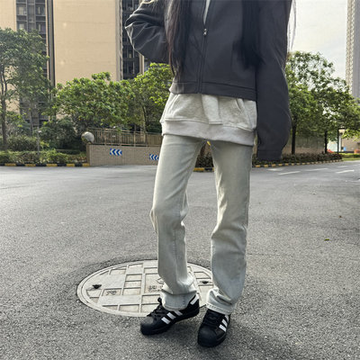 长裤常规牛仔布2024显腿直牛仔裤