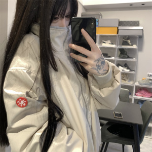 站在雾里日系C.E秋冬双面穿兔毛绒棉袄夹克保暖加厚复古休闲棉衣