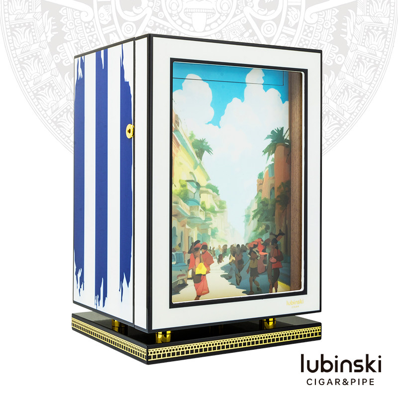 LUBINSKI雪茄保湿盒立式展示柜雪松木内衬醇化箱三层醒茄收纳烟盒