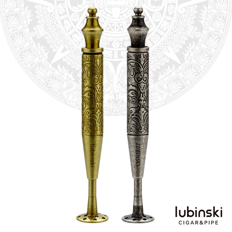 LUBINSKI高档纯铜雕花烟斗压棒带通针 石楠木烟斗专用配件 送礼盒