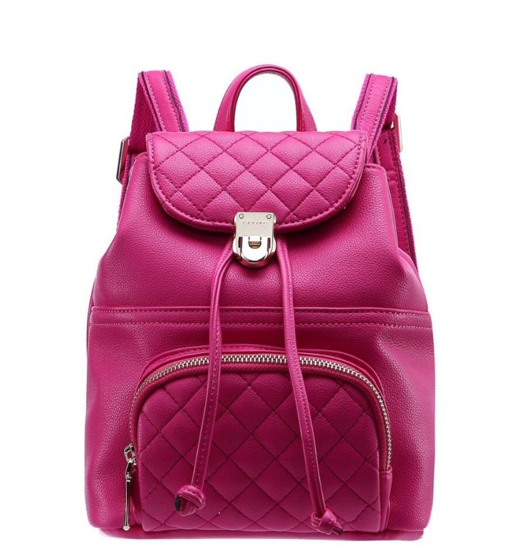 塞飞洛pu车缝线正梯形时尚运动纯色女士双肩包 w15118663-1k-6