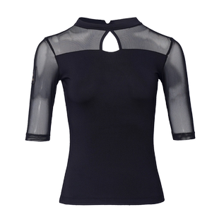 朵俏拉丁舞上衣春夏新款成人女舞蹈服性感练功服长袖专业表演服装