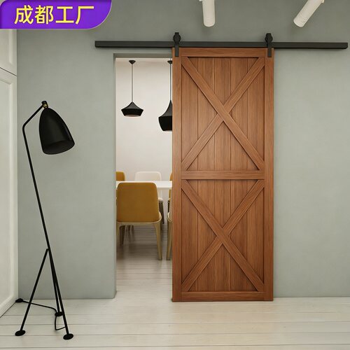 谷仓门定制吊轨移门外挂推拉门