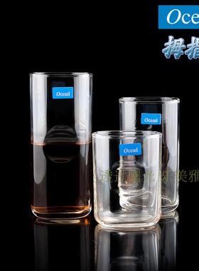 泰国欧欣海洋Ocean耐热四方透明威士忌杯玻璃杯水杯饮料杯拇指杯