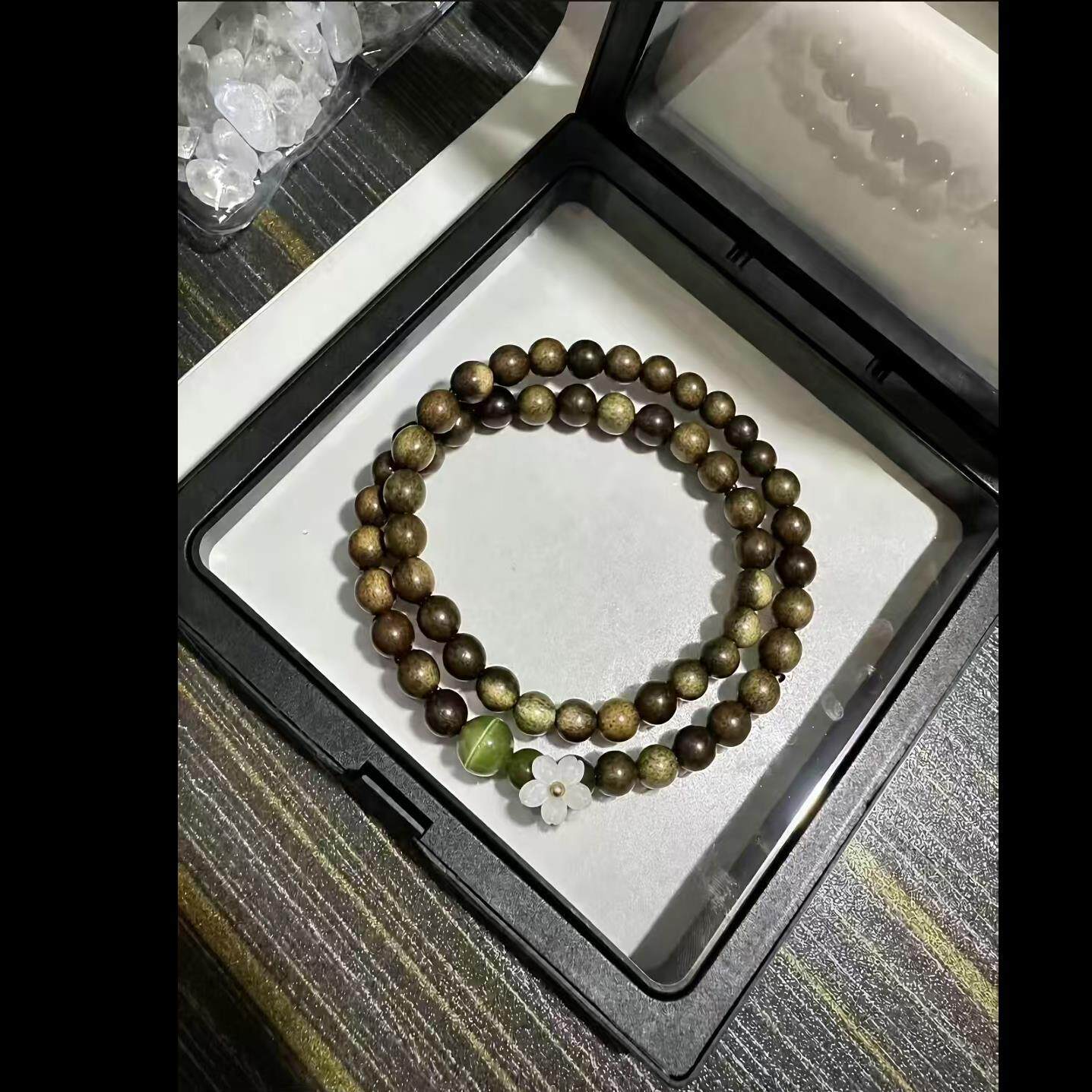 手链 新中式绿T茉莉手串《木上花》茉莉莫离手链情侣正版图片