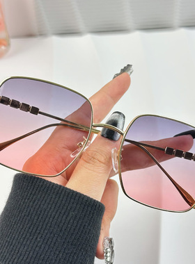 欧美风跨境金属框太阳镜韩版大框显瘦街拍网红款太阳眼镜开车墨镜
