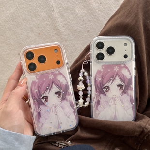 日系二次元动漫元气少女结缘神适用苹果17promax手机壳iphone16pro新款15带挂绳14双层硬底13女17防摔保护套