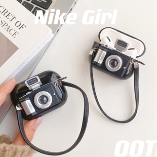 创意咔嚓发光相机AirPodsPro4保护套airpods苹果耳机壳airpods3蓝牙耳机套3代无线二代立体软壳三代airpods2