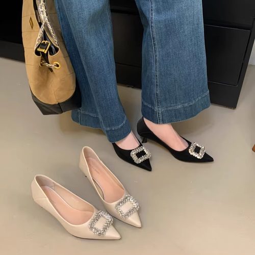 气质高级礼服鞋细跟高跟鞋不累脚