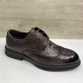 鞋 男单鞋 特价 真皮头层牛皮英伦风大牌鳄鱼纹雕花布洛克款 男鞋 断码