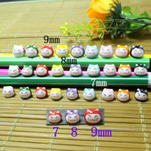 小彩猫 正版 九福猫 7mm 9色小猫头 道乐堂招财猫 DIY配件