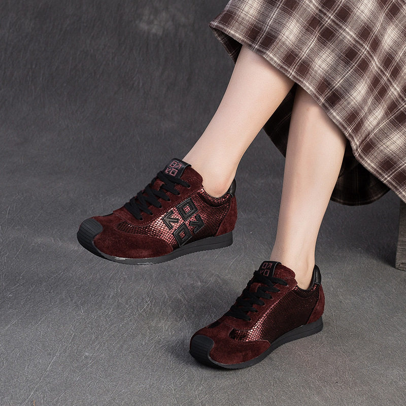 复古德训鞋休闲百搭运动风拼色平底单鞋2025秋季新款真皮舒适女鞋