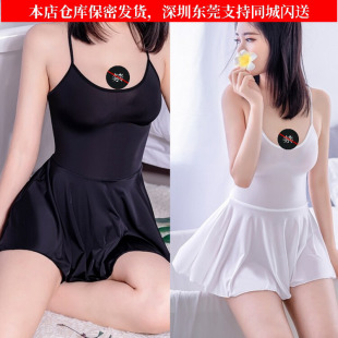 大码 性感纯欲辣妹纯色绝美小裙吊带连衣裙女姐姐裙夏少女系超短裙