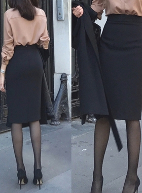 oi职业别致半身包裙大码紧口限步裙高腰显瘦包臀长裙子开叉包臀裙