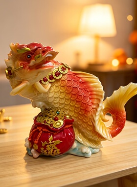 金龙鱼摆件工艺品客厅招财摆件