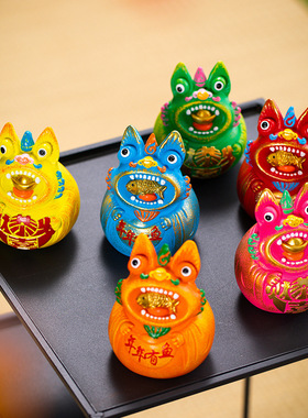 瓦猫瓦当萌猫灵兽创意桌面摆件