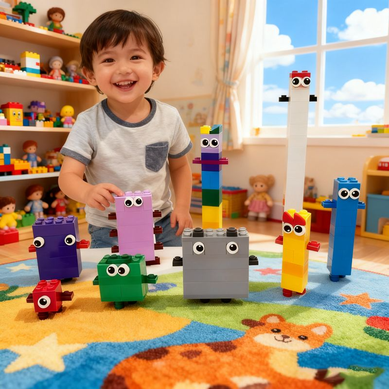 numberblocks数字方块数字积木动画片1-10幼儿园儿童益智拼装玩具