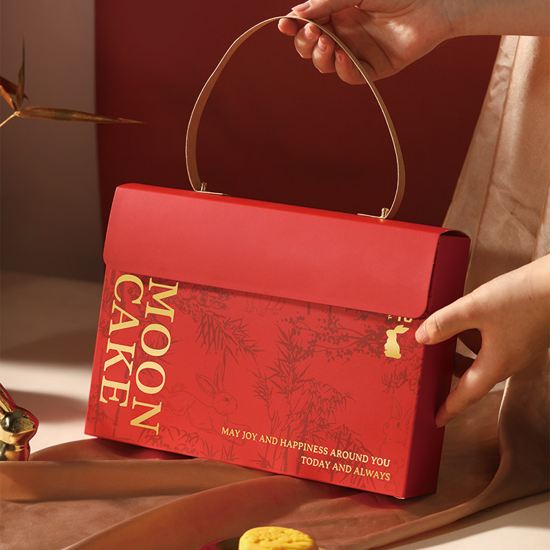 2026月饼包装盒高档中秋礼盒50 80g6粒手工鲜肉流心蛋黄酥空盒子