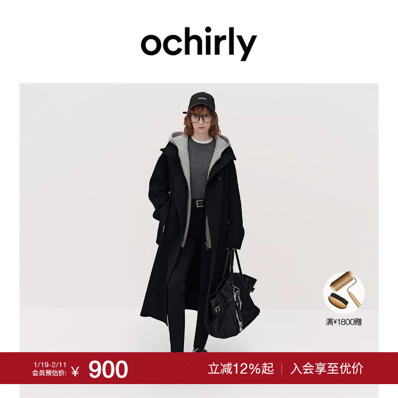 OCHIRLY欧时力  澳大利亚100%美丽诺羊毛呢外套大衣20