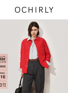 OCHIRLY欧时力  休闲衬衫棉服外套女老钱风可露丽穿搭秋冬