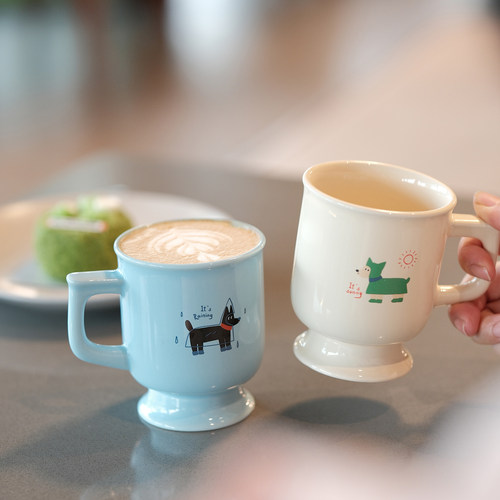 原创萌犬杯杯可爱雨衣小狗马克杯
