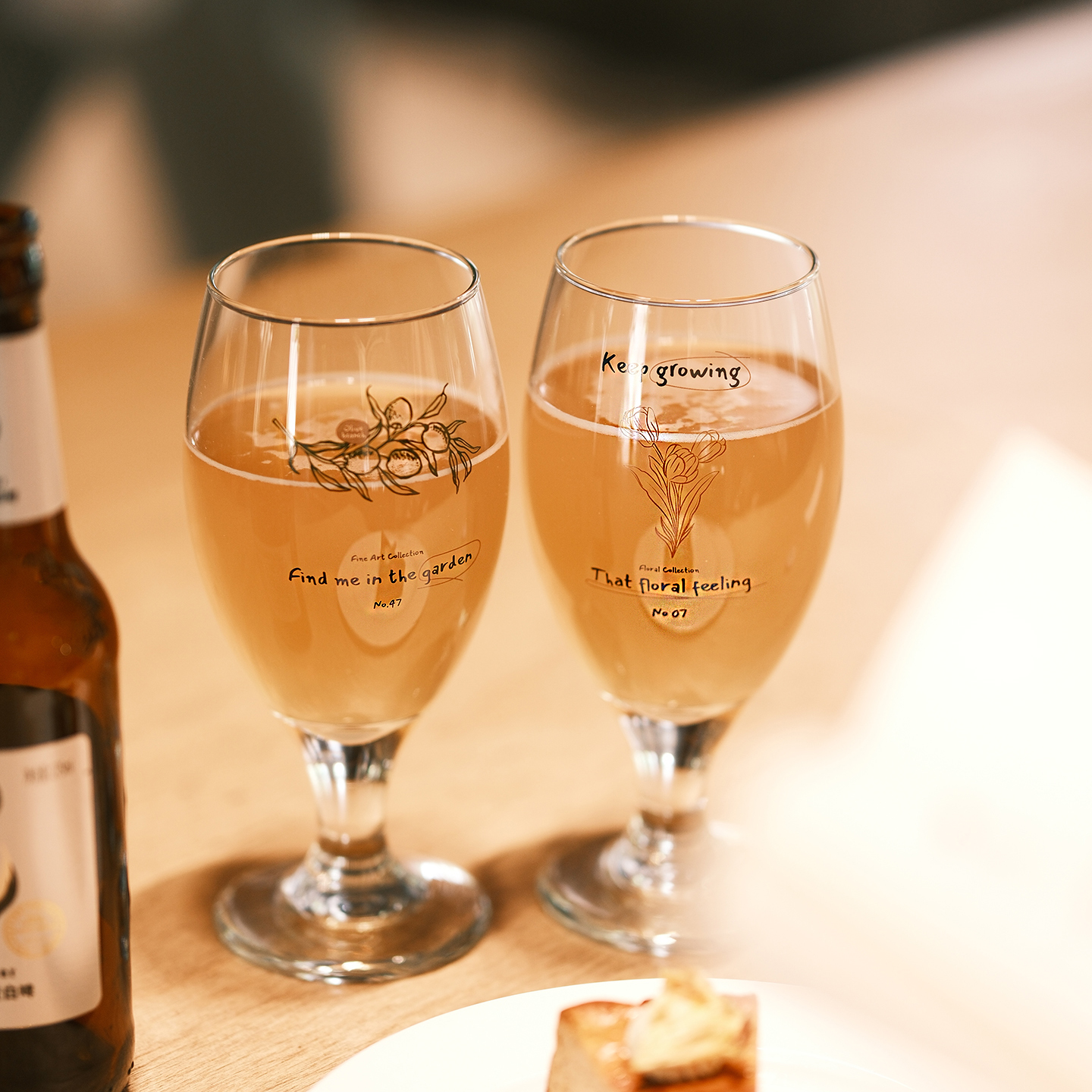 原创文艺复古橄榄枝玻璃杯高脚杯